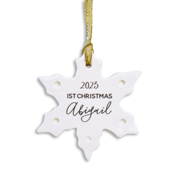 Snowflake Ornament, Personalized Baby's First Christmas Ornament, Baby Christmas Gift, My First Christmas, New Baby Gift