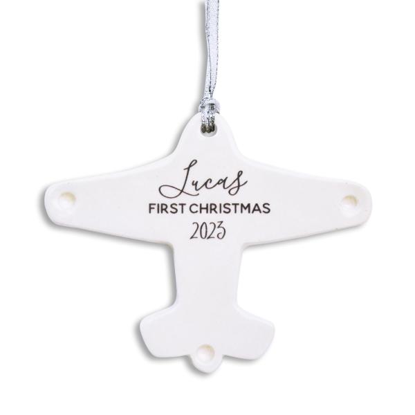 Airplane Ornament, Personalized Baby's First Christmas Ornament, Baby Christmas Gift, Plane Ornament, My First Christmas, New Baby Gift