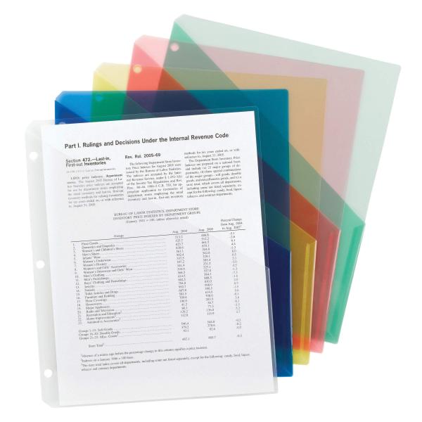 Smead Organized Up Poly Translucent Slash File Jacket, Three-Hole Punched, Letter Size, Assorted Colors(85754), (Pack of 24, 240 Count Total)
