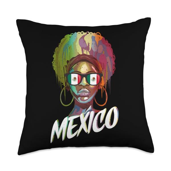 Estados Unidos Mexicanos Flag for the Nation Mexico Throw Pillow, 18x18