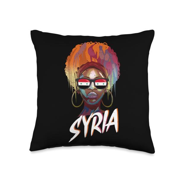 Suriyah Flag for the Nation Syria Throw Pillow, 16x16