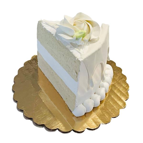 Fake Cake Piece of White Wedding Cake Slice- Handmade by Dezicakes- Fake Cake -Artificial Cake