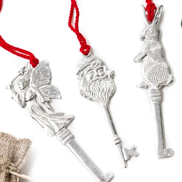 House of Morgan Pewter - Handmade Fairy Tale Gifts - Magical Holiday Keys for Childhood Traditions (Gift Set of All 3 (Santa, Tooth Fairy, Easter Bunn