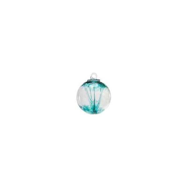 Spirit Tree Witch Ball Hand Blown Glass 4 inch by Iron Art Glass Designs (Lagoon Green)