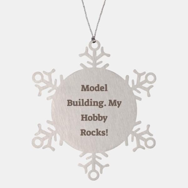 Cute Model Building Gifts, Model Building. My!, Model Building Snowflake Ornament from Friends, Christmas Ornament for Men Women, Building Model Kits,
