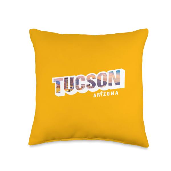CiLo CoLi City Skyline Inside Tucson Letters Arizona Souvenir Throw Pillow, 16x16