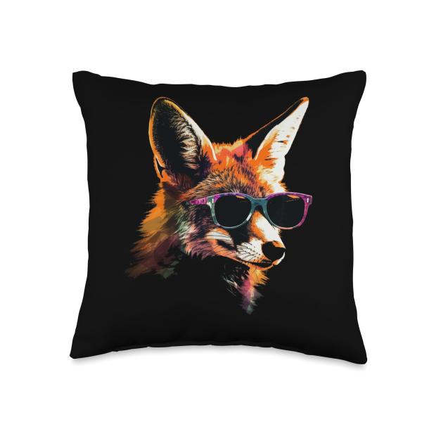 Fox Sunglasses - Animal Lovers Art Animal Fox Throw Pillow