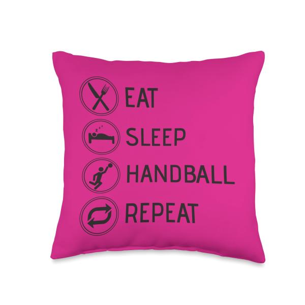 Eat Sleep Handball Repeat Handballer Player Fans Team Throw Pillow