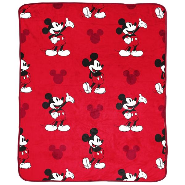 Jay Franco Disney Mickey Mouse Plush Throw Blanket - Measures 50 x 60 Inches - Kids Super Soft Red Fleece Bedding