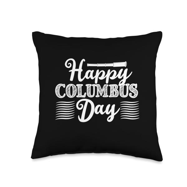 Happy Columbus Day Throw Pillow