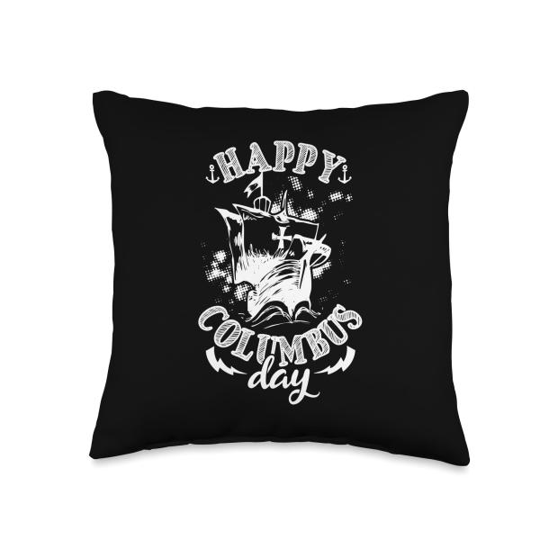 Happy Columbus Day Throw Pillow