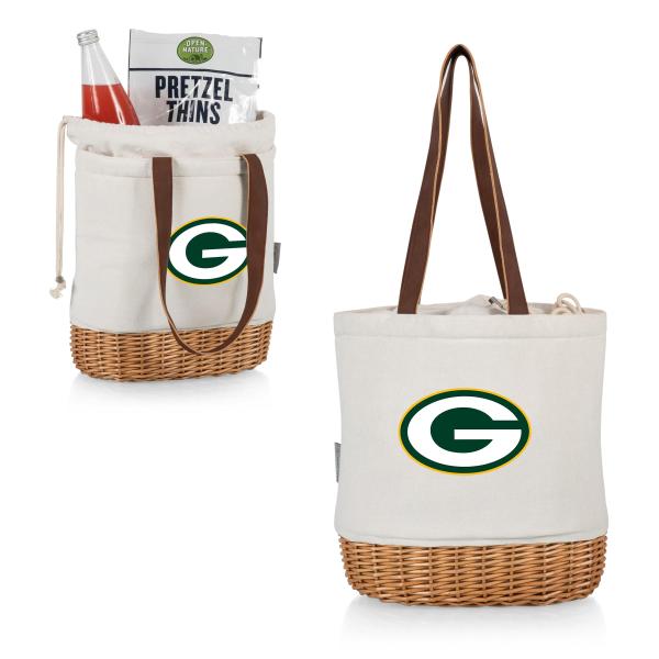 PICNIC TIME NFL グリーンベイ・パッカーズ ピコウィローとキャンバス 断熱ランチバスケット ナチュラルキャンバス (ナチュラルキャンバス)
