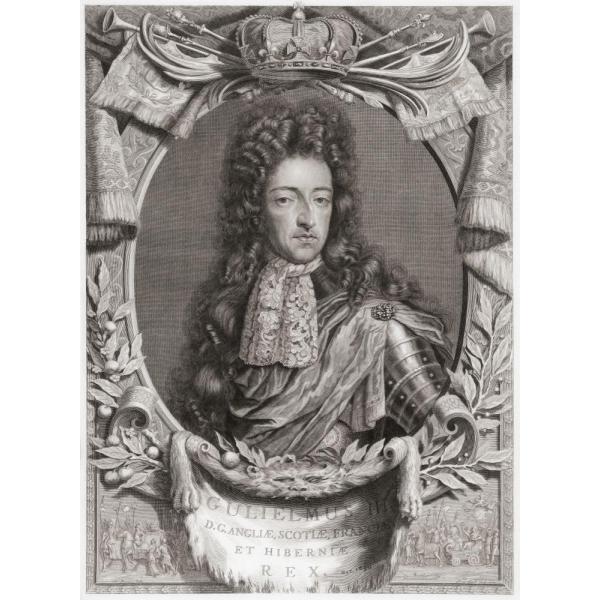 King William III of England 1650 to 1702 Prince of Orange. Stadtholder of main Dutch Republic provinces. After a work by Pieter van Gunst. Poster Prin