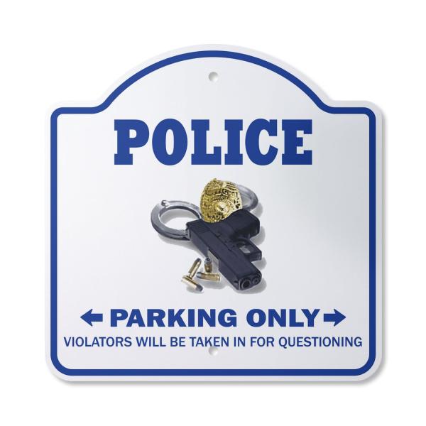 Police 10" x 10" Sign | Indoor/Outdoor Plastic | SignMission Designer Parking Officer Cop Cops Law Patrolman Detective Novelty Gift Funny Joke Gag Roa