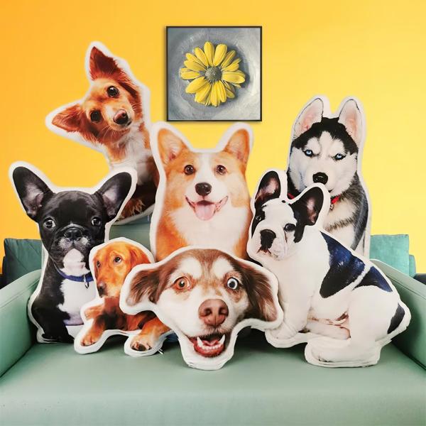 Custom Pet Pillow with Photo Personalized Shaped Pillow Customized Pillow with Picture Dual-Sided Printing Dog Cat Pillow Personalized Gift for Christ