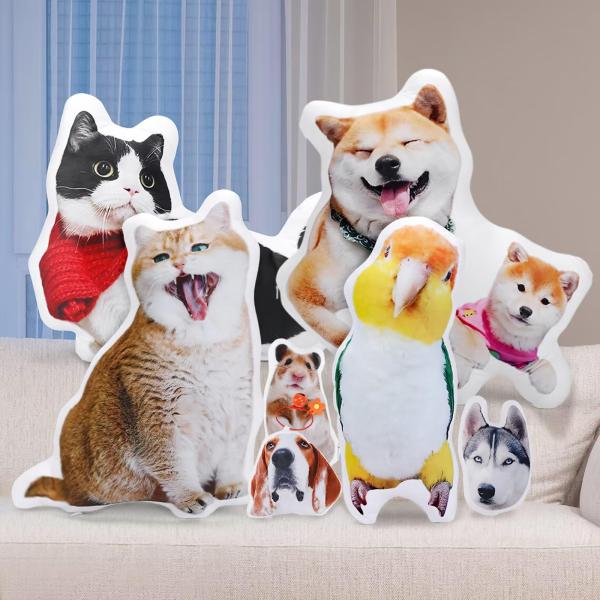 Custom Pet Pillow with Photo Personalized Shaped Pillow Customized Pillow with Picture Dual-Sided HD Printing Dog Cat Pillow Personalized Gift for Chr