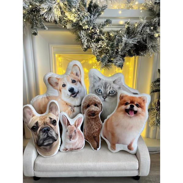 Customized Pet Pillow Custom Photo Pillow Personalized Dog Cat Shaped Pillow 3D Print Shaped Double Side Custom Stuffed Animals of Your Pet Personaliz