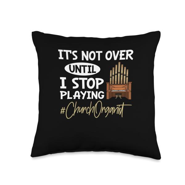Church Organist Pipe Organ Throw Pillow