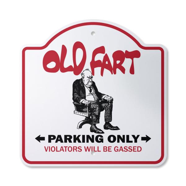 Old Fart 14" x 14" Sign | Indoor/Outdoor Plastic | SignMission Designer Man Grumpy Grandpa Grouchy Surly Cantankerous Farting Novelty Gift Funny Joke