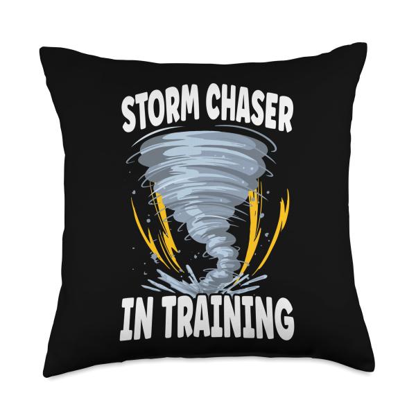 Storm Chaser Gifts ＆ Storm Chaser Equipment Tornado Chaser Meteorologist Chasing Storm Hunter Throw Pillow, 18x18