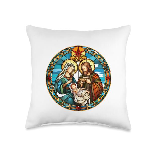 Christmas Nativity Scene Jesus Christian Throw Pillow, 16x16