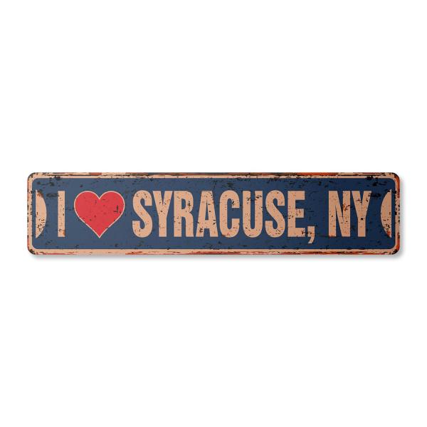 I Love Syracuse New York Vintage Plastic Street Sign ny City State us Wall Road d〓cor Gift | Indoor/Outdoor | 24" Wide