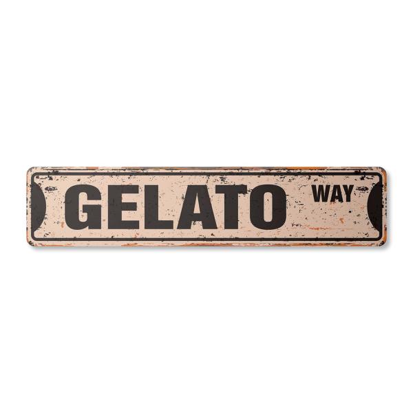 GELATO Vintage Plastic Street Sign shop lover store Italian ice | Indoor/Outdoor | 30" Wide