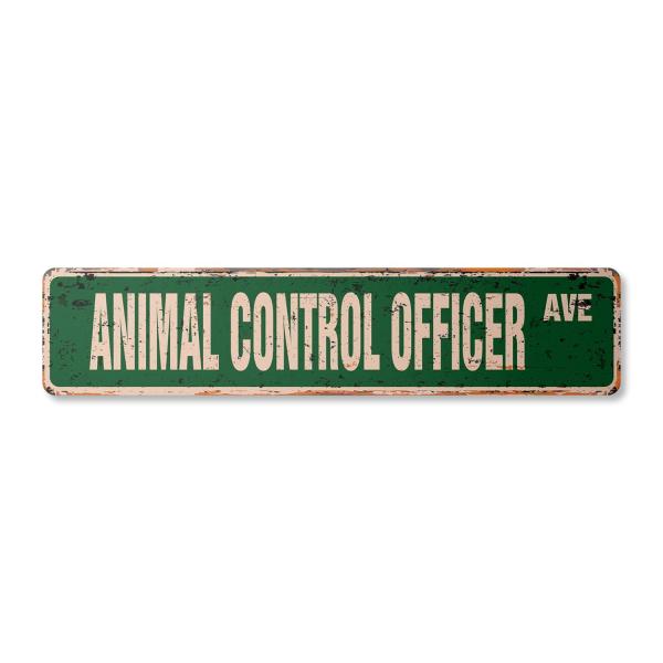 Animal Control Officer Vintage Plastic Street Sign Pound Dog Catcher dogcatcher Funny | Indoor/Outdoor | 24" Wide