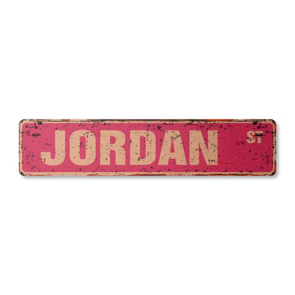 JORDAN Vintage Plastic Street Sign Childrens Name Room Sign | Indoor/Outdoor | 24" Wide