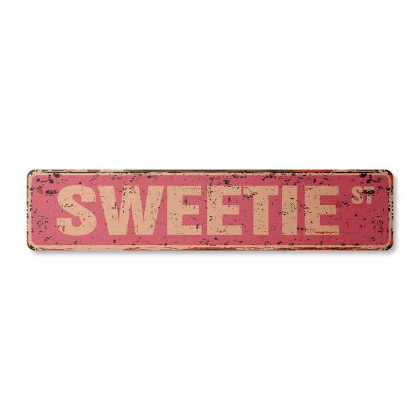 Sweetie Vintage Aluminum Street Sign Wife Husband Girlfriend boy Friend Rustic Metal tin | Indoor/Outdoor | 18" Wide