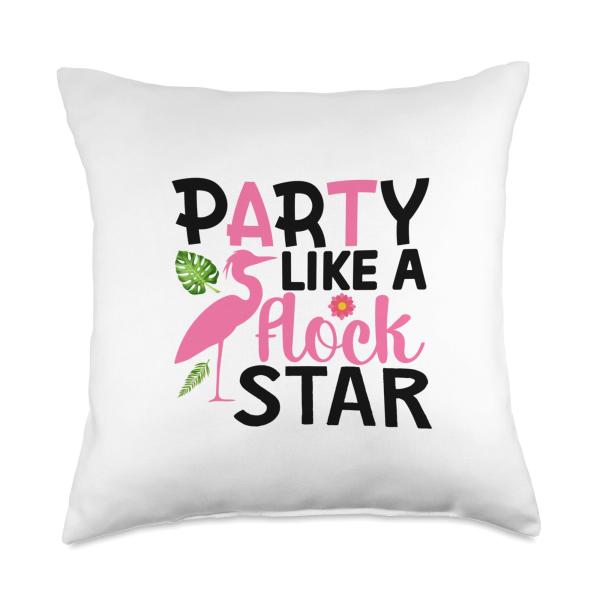 Glamorous Gift Ideas, LLC Party Like a Flock Star Throw Pillow, 18x18