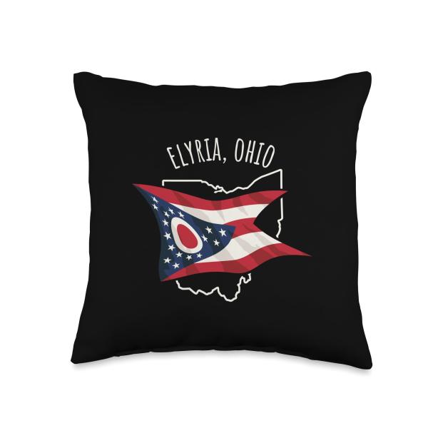 Awesome Elyria Ohio USA Designs and Souvenirs Elyria Ohio USA Design Throw Pillow, 16x16