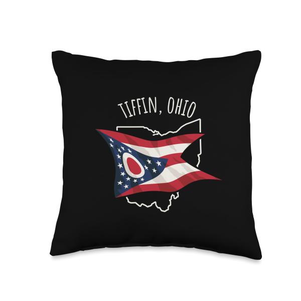 Awesome Tiffin Ohio USA Designs and Souvenirs Tiffin Ohio USA Design Throw Pillow, 16x16