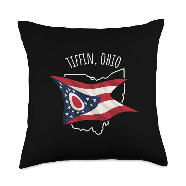 Awesome Tiffin Ohio USA Designs and Souvenirs Tiffin Ohio USA Design Throw Pillow, 18x18