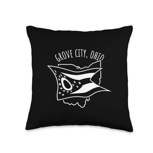 Awesome Grove City Ohio USA Designs and Souvenirs Grove City Ohio USA Design Throw Pillow, 16x16