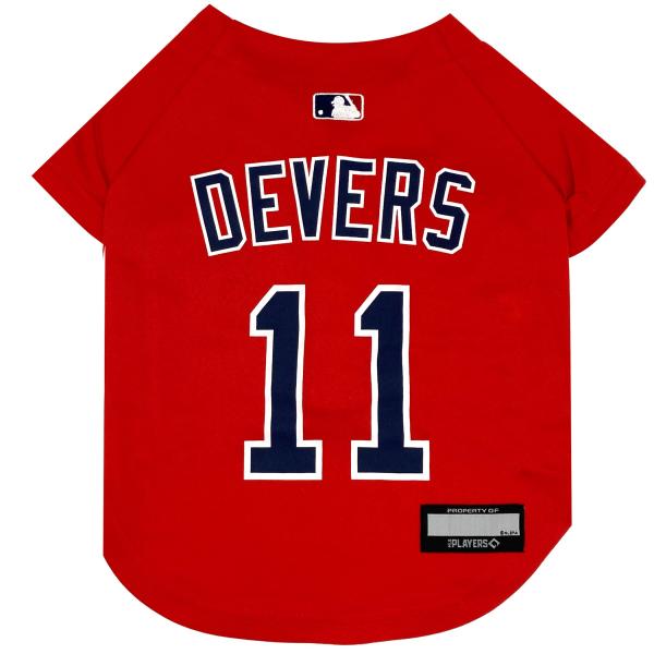 MLBPA Dog Jersey - Rafael Devers Calca〓o #11 Pet Jersey - MLB Boston Red Sox Cat Mesh Jersey, Small