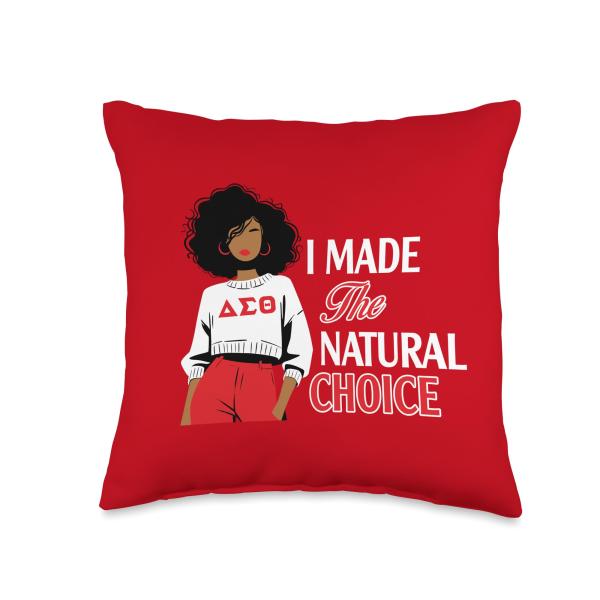 Delta Sigma Theta Sorority Paraphernalia, HBCU Black Girl Throw Pillow