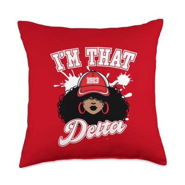 Delta Sigma Theta Sorority Paraphernalia, HBCU Black Girl Throw Pillow