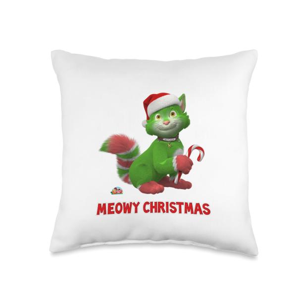 Mistletoe the Cat | Meowy Christmas | Spookley Throw Pillow
