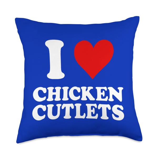 I Love Chicken Cutlets Italian Culinary Arts Favorite Recipe Throw Pillow