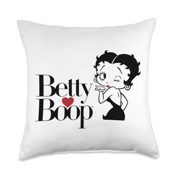 Betty Boop Blowing Kiss Heart Throw Pillow