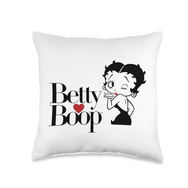 Betty Boop Blowing Kiss Heart Throw Pillow