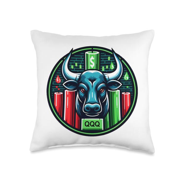 QQQ Gang NASDAQ ETF Investing Stock Market QQQ Throw Pillow, 16x16
