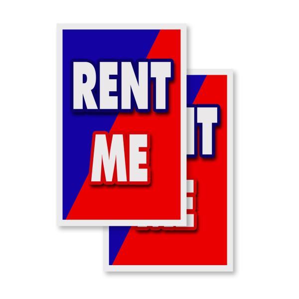 Rent Me (2-Pack) 24" x 36" Vinyl Decals | Sign Insert Peel ＆ Stick Decals Stickers Window Signs