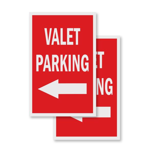 Valet Parking with Arrow (2-Pack) 24" x 36" Vinyl Decals | Sign Insert Peel ＆ Stick Decals Stickers Window Signs