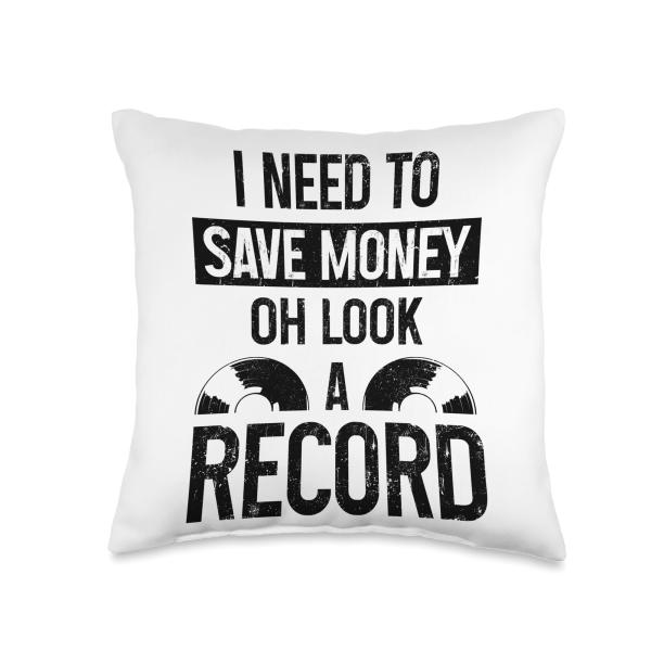 We Love Vinyl Records Vinyl Record Collector DJ Retro Vintage Funny Music Lover Throw Pillow, 16x16