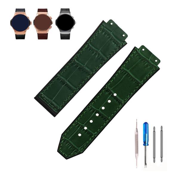 MMBAY Big Bang Leather 25mm Watch Bands Replacement Fit for Hublot Big Bang 19mm*25mm*22mm Watch Strap Wirstband Bracelet For Men and Women(without me