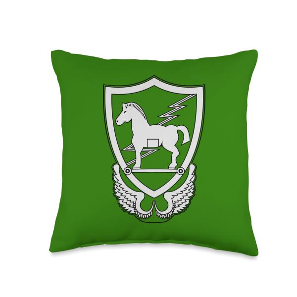 US Army 10th Special Forces Group Trojan Horse Badge Design Throw Pillow