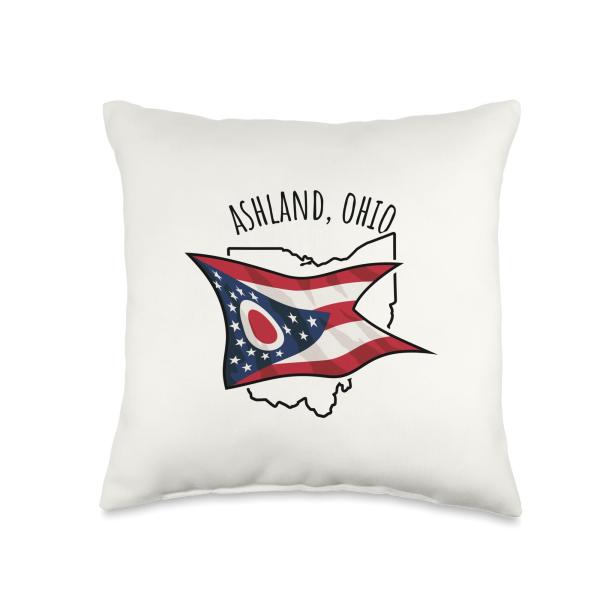 Ashland Ohio USA Design Throw Pillow