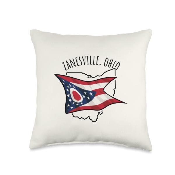 Zanesville Ohio USA Design Throw Pillow